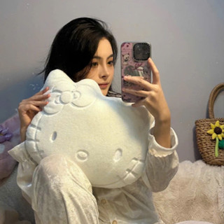 Hello Kitty 柔軟美背枕墊,適合臀部和睡眠,白色和粉色,可愛可愛