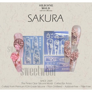 SAKURA矽膠美甲裝飾模具美甲飾品鍵帽美甲啫喱uv硫磺粉美甲盒手指