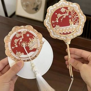🌸 【包括禮盒】花手鏡經典故宮金屬女孩化妝鏡。