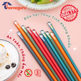 5雙日本玻璃纖維筷子套裝,高品質,抗菌,防黴,安全耐熱