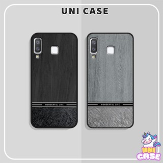 三星 A8 Star - A9 Star Case 印有奢華木紋皮革