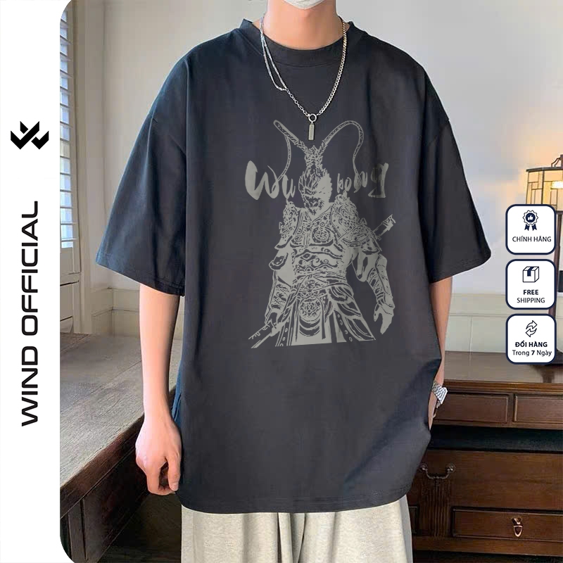 WUKONG 寬鬆形式 WIND 男女通用短袖t恤 65%純棉 oversize ulzzang 時尚男女