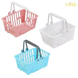 Twinkle 迷你模型超市帶把手購物籃,娃娃屋裝飾模型籃 1:12