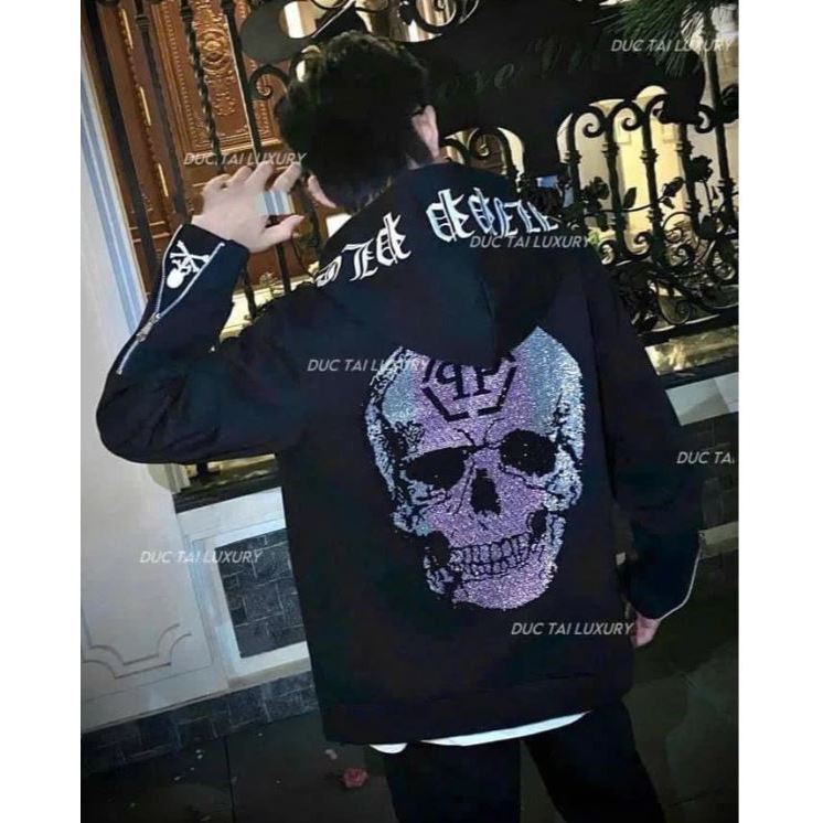 Philipp Plein 連帽衫配骷髏石和金屬徽標 - Philip Ola_Boutique 男女夾克