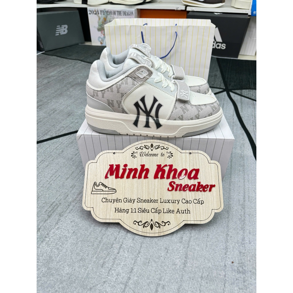 [minh khoa 運動鞋] MLB 韓國 Chunky Liner Mid Denim 紐約洋基隊灰色鞋 m l b