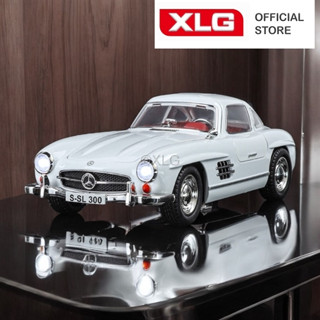 Mercedes Benz 300 SL Street 1:24 仿古摩托車模型帶燈光和聲音採用優質合金製成