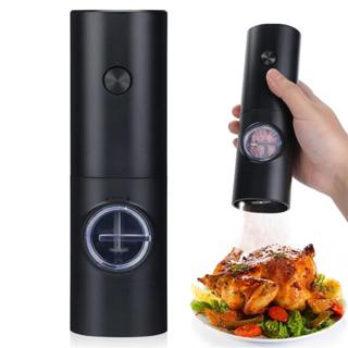 電動鹽和胡椒研磨機可調節粗罐自動廚房實用研磨機