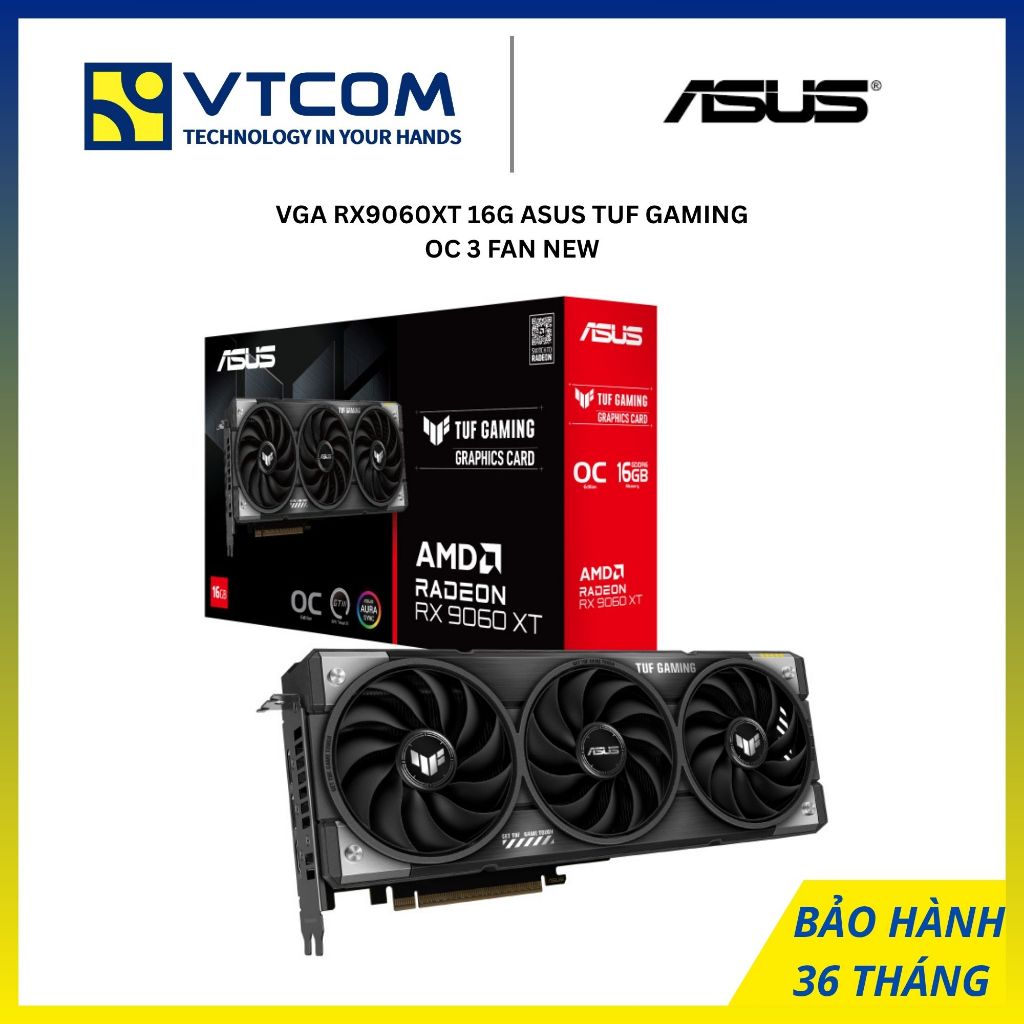 VGA 顯示器卡 RX9060XT 16G 華碩 TUF GAMING OC 3 風扇全新