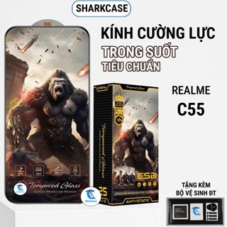 Realme C55 優質鋼化玻璃全屏透明螢幕保護膜 dt 鯊魚殼