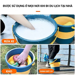Miashop 多功能可折疊矽膠水桶,超耐用可折疊魚桶