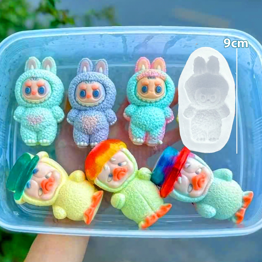 2D毛茸茸拉布兔9.5cm B矽膠模具蛋糕模具果凍布丁原木巴赫