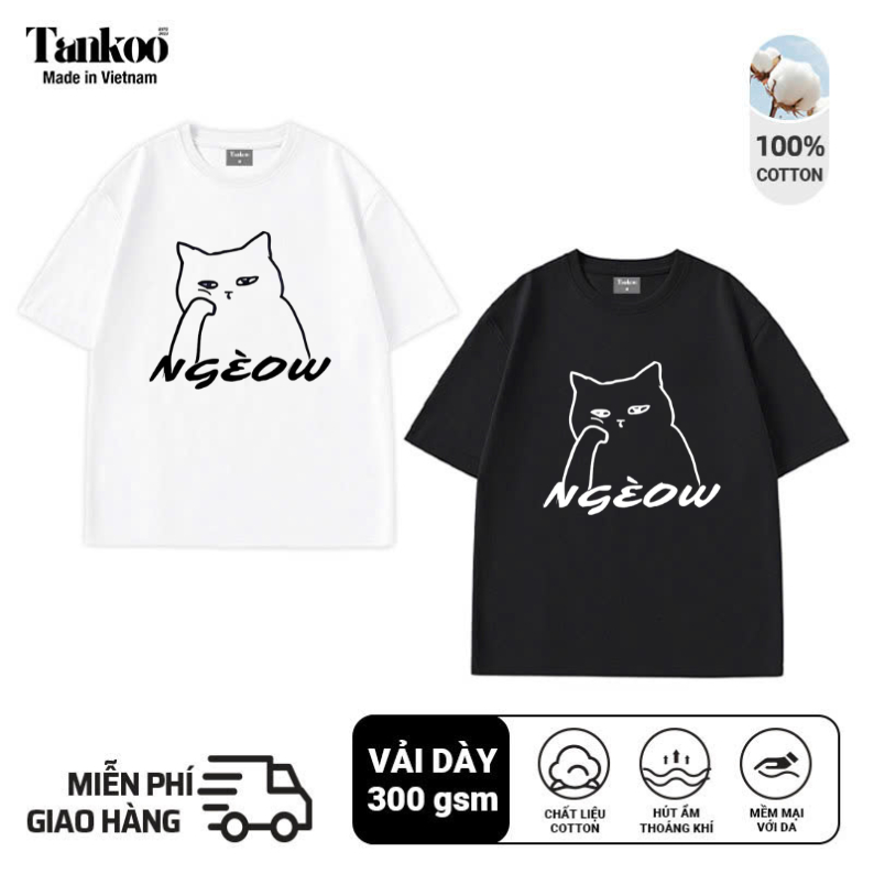 TANKOO 有趣的模因貓 T 恤,2-Way 彈力棉,美麗的 T 恤,標準形狀熱門趨勢頂級男裝,