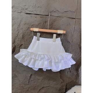 Baby 白色2層女童魚尾裙-25B