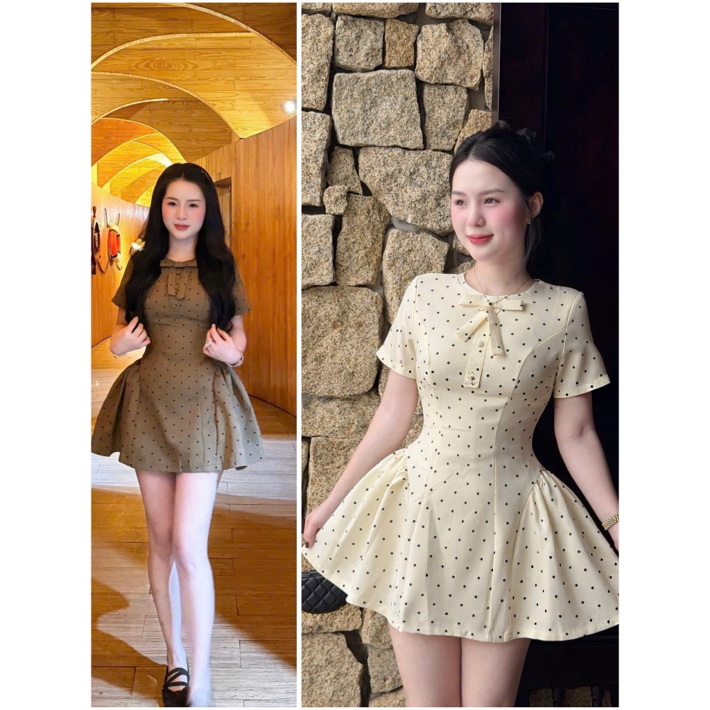 Beautiful DRESS AMY DRESS DRESS 專為女孩在沙灘上設計了 2 種膚色的短喇叭波點,amy2