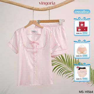 VINGO/VINGORIA 女款短袖真絲睡衣春夏 Marea H1564