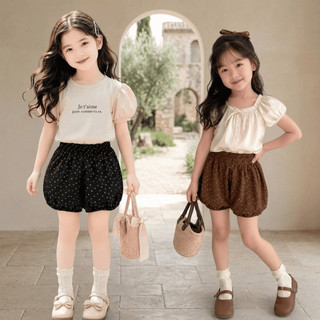 女童炸彈短褲10-45kg(1-14歲)兒童時尚花燈籠南瓜短褲