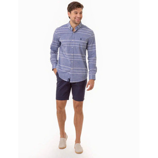 [美國產品] POLO.ASSN SLUB POPLIN 水平條紋襯衫 - 長袖