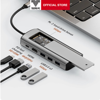 M2 SSD 硬盤盒帶 TEEMO PC HUB 拆分 6 個 USB C 型端口,適用於 Surface Macboo