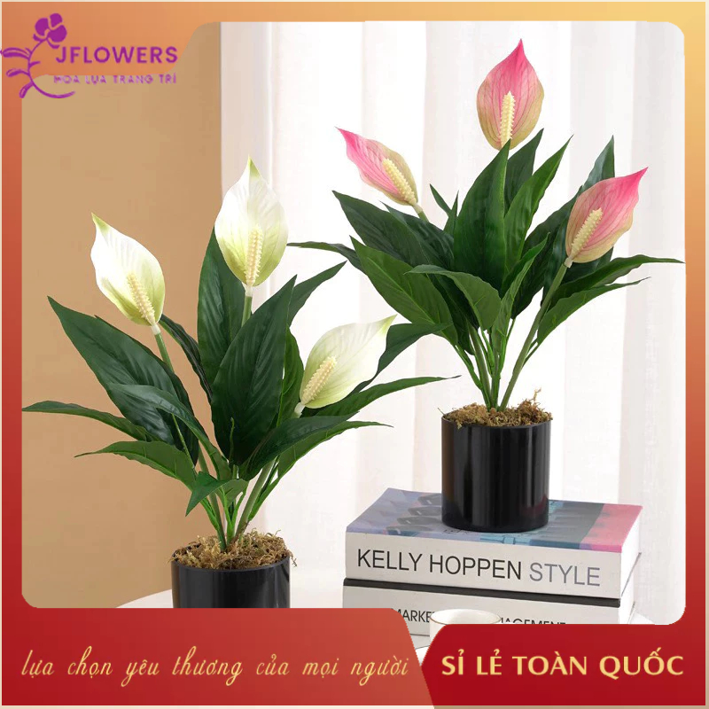 假蘭花裝飾 50 厘米高 3 枝 JFLOWERS - 高品質假蘭花作為桌面花瓶裝飾客廳