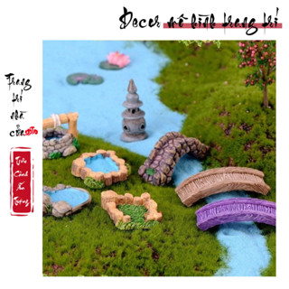 小景觀模型“水杯、池塘、迷你橋”裝飾多肉植物、花園/花盆、DYI、玻璃容器